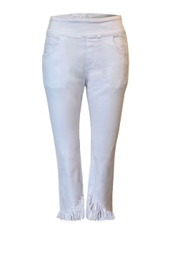 Ethyl Pull on Capri Long White