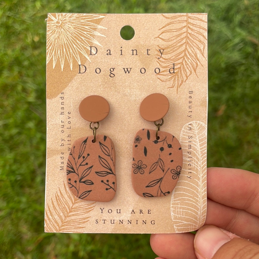 Dainty Dogwood Handmade Clay Earrings